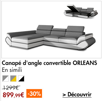 899,99€ le Canapé d'angle convertible ORLEANS