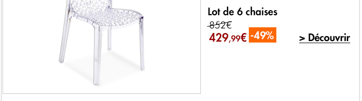 429,99€ le Lot de 6 chaises